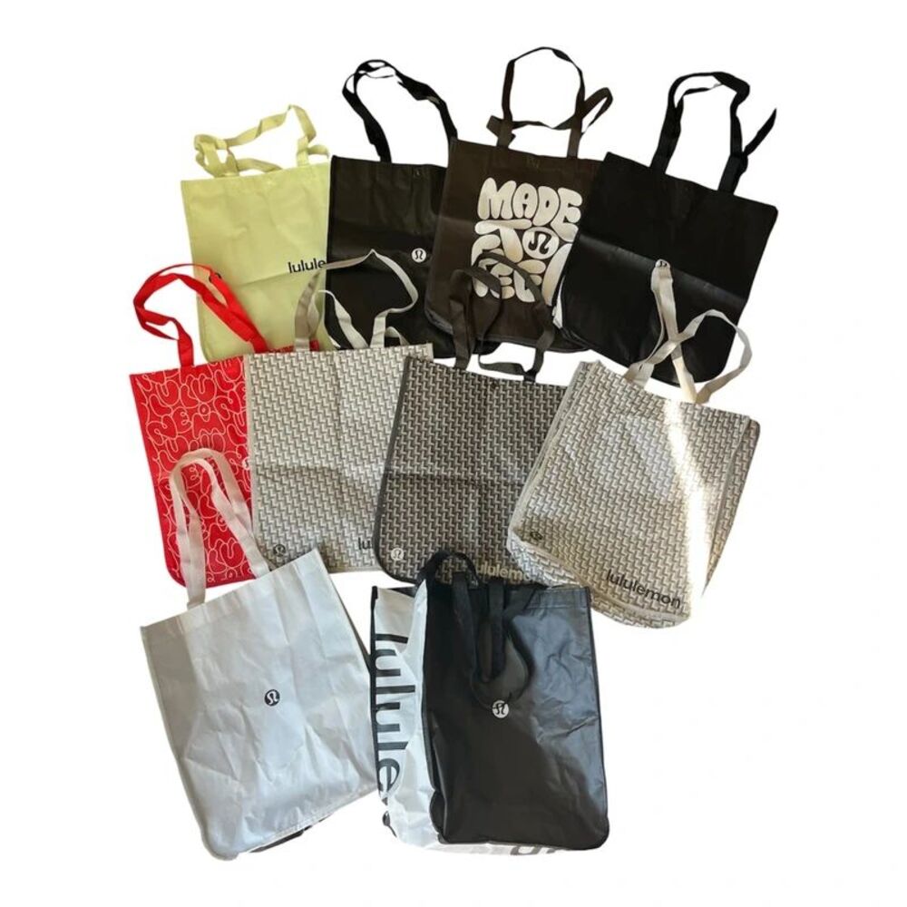 Lot of 10 Lululemon Large Reusable Tote Bags